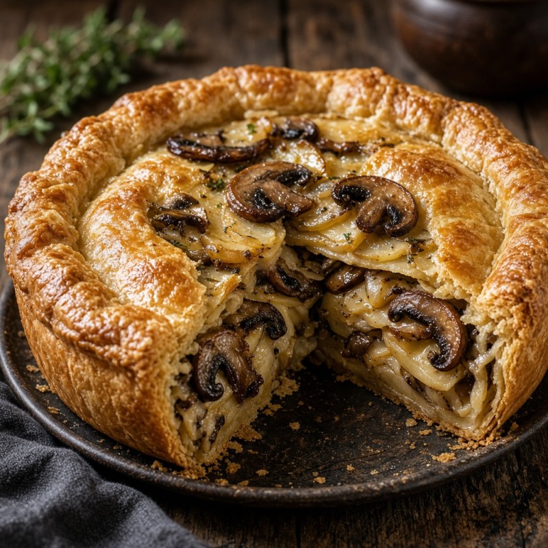 Пирог картофель-грибы